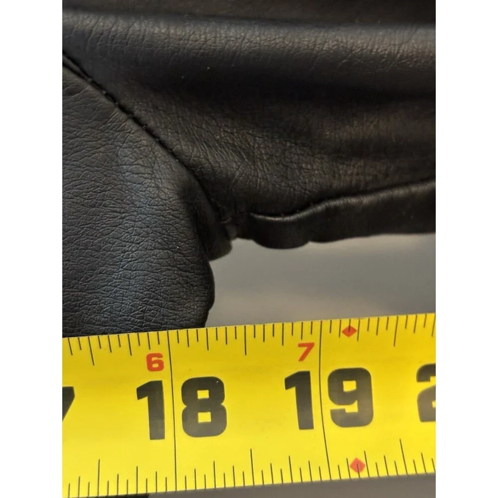Free People Jacket Womens L Black Vegan Leather Zip Moto Biker Indie sleaze Boho